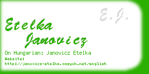 etelka janovicz business card